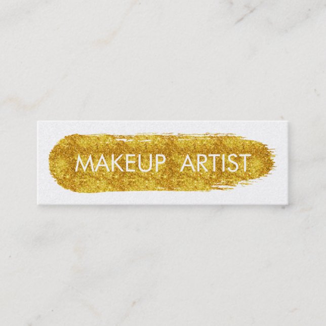 Stilvoller Imitat-GoldGlitzer-Make-upkünstler Mini Visitenkarte (Vorderseite)