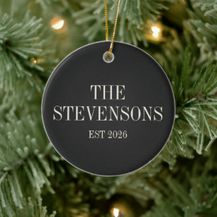 Stilvoller klassischer Familienname Gründungsdatum Keramik Ornament