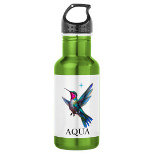 Stilvoller Kolibri auf Weiß Edelstahlflasche