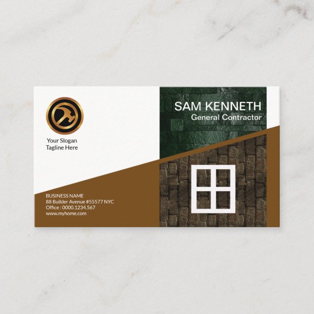 Stilvoller kreativer SeitenBacksteinmauer-Bau Visitenkarte (Vorderseite)