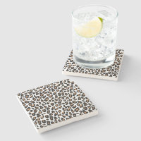 Stilvoller Leopard Animal Print Stone Untersetzer