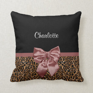 Stilvoller Leopard-Druck-eleganter Brownbogen und Kissen