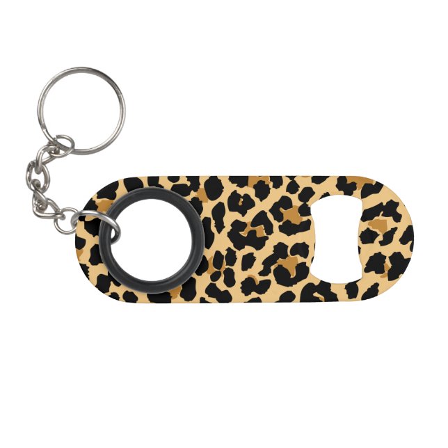 Stilvoller Leopard-Druck-Flaschen-Öffner Schlüsselanhänger Flaschenöffner (Vorderseite (Horizontal))