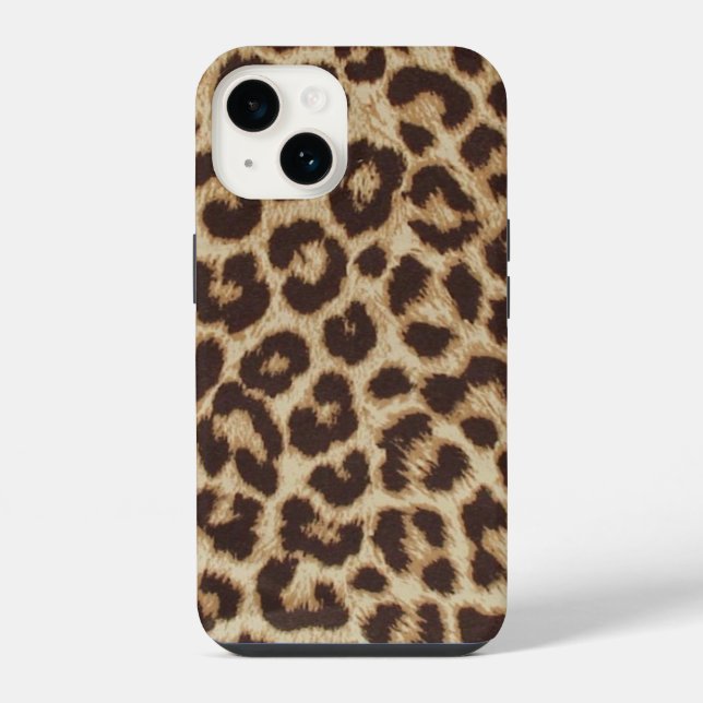 Stilvoller Leopard iPhone ID Case 14 Hülle (Rückseite)