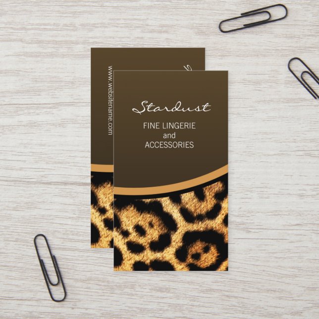Stilvoller Leopard Visitenkarte (Vorderseite/Rückseite Beispiel)