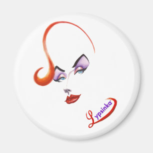 Stilvoller Lypsinka Magnet (rund)