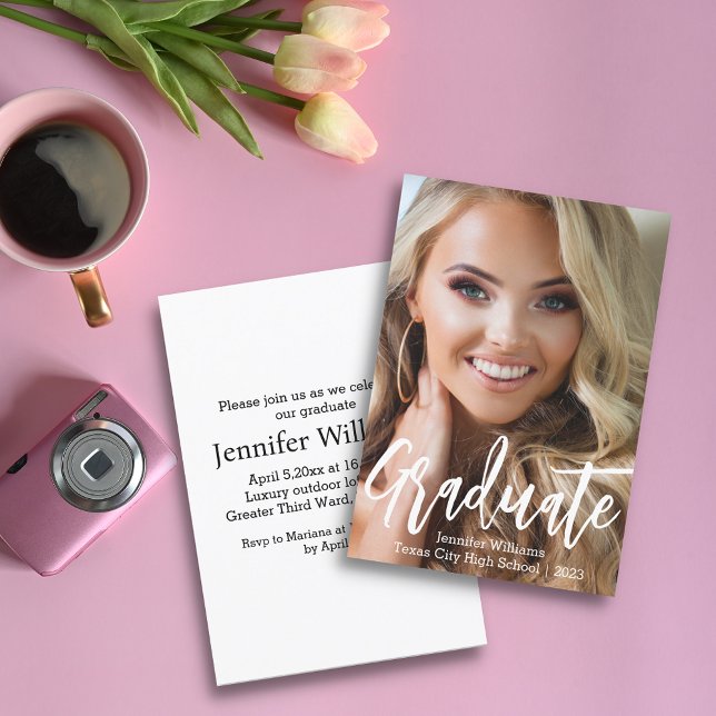 stilvoller minimalistischer Foto Abschluss 2025 Pa Einladung (Von Creator hochgeladen)