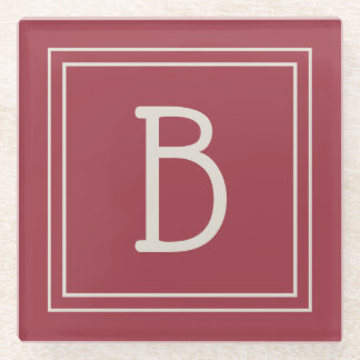 Stilvoller moderner Anfangsmonogramm-Buchstabe ein Glasuntersetzer