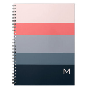 Stilvoller moderner Farbblock grau pink Monogramm Notizblock