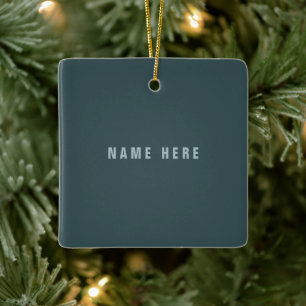 Stilvoller moderner Name Blau Grau Keramikornament