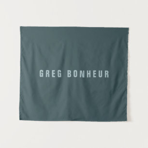 Stilvoller moderner Name Blau Grau Wandteppich