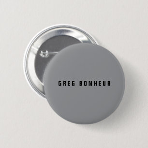 Stilvoller moderner Name Grau & Schwarz Button
