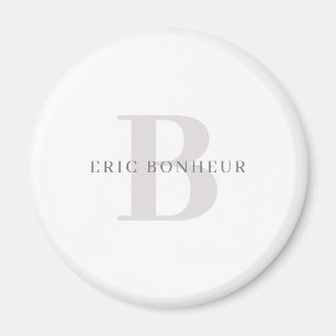 Stilvoller moderner Name und Monogramm Magnet