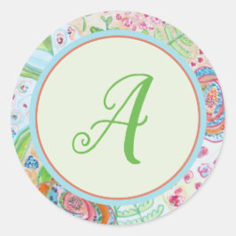 Stilvoller Monogram-Umschlag Aufkleber