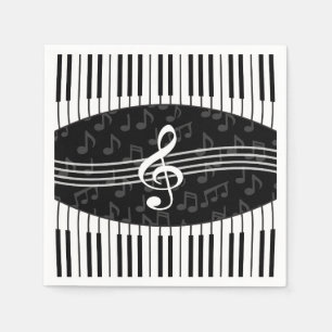 Stilvoller Musiknoten-dreifacher Clef-und Serviette
