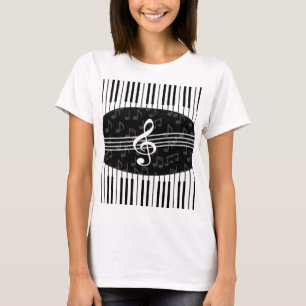 Stilvoller Musiknoten-dreifacher Clef-und T-Shirt