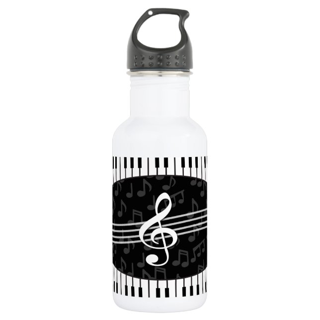 Stilvoller Musiknoten-dreifacher Clef-und Trinkflasche (Vorderseite)