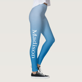 Stilvoller Name auf Licht bis Dunkelblau glänzt Leggings
