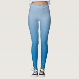 Stilvoller Name auf Licht bis Dunkelblau glänzt Leggings