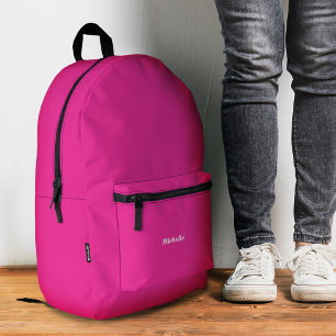 Stilvoller Neonrosa Moderner Mädchenname  Bedruckter Rucksack
