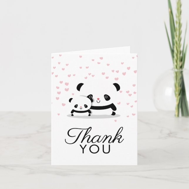 Stilvoller niedlicher Panda-Bär danken Ihnen Dankeskarte (Vorderseite)