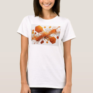 Stilvoller Orange ABSTRACT ART Kunst Druck T-Shirt