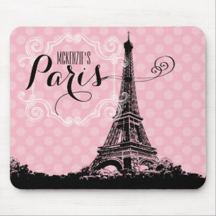 Stilvoller Paris-Eiffelturm addieren Namen Mousepad