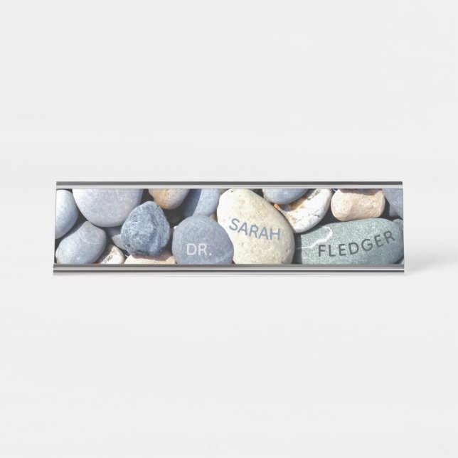 Stilvoller personalisierter bunter Trendy Schreibtischnamensplakette (Vorderseite )