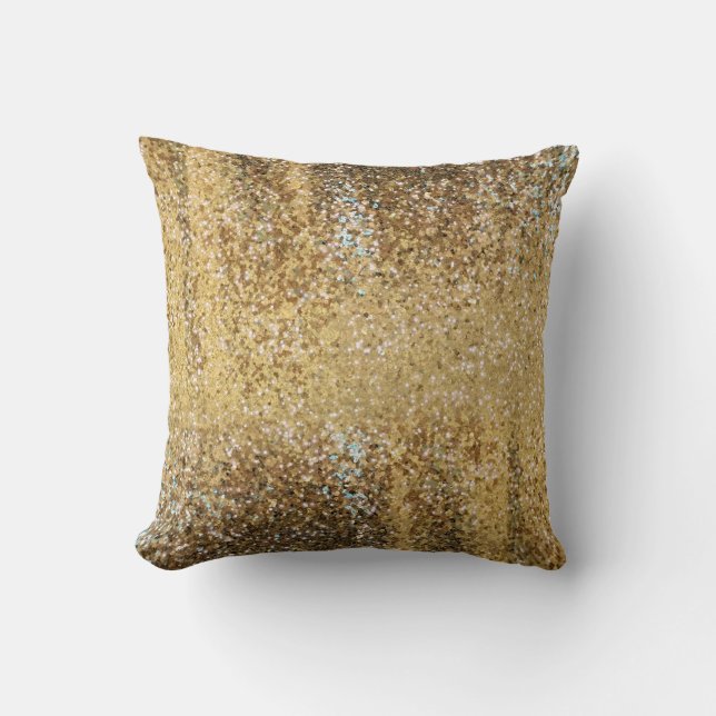 Stilvoller Posh Glitzer-Imitatgoldsequin Kissen (Vorderseite)
