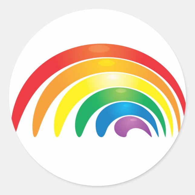 Stilvoller Regenbogen Runder Aufkleber (Vorderseite)