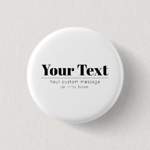 Stilvoller Retro-Modern-Text Schwarz & Weiß Button