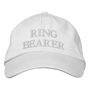Stilvoller Ringträger blassrosa weiße Hochzeit Bestickte Baseballkappe