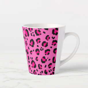 Stilvoller rosa Leoparden-Druck personalisierter L Milchtasse