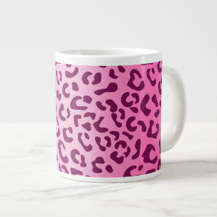 Stilvoller rosa Leopardenprint Jumbo-Tasse