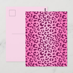 Stilvoller rosa Leopardenprint Postkarte
