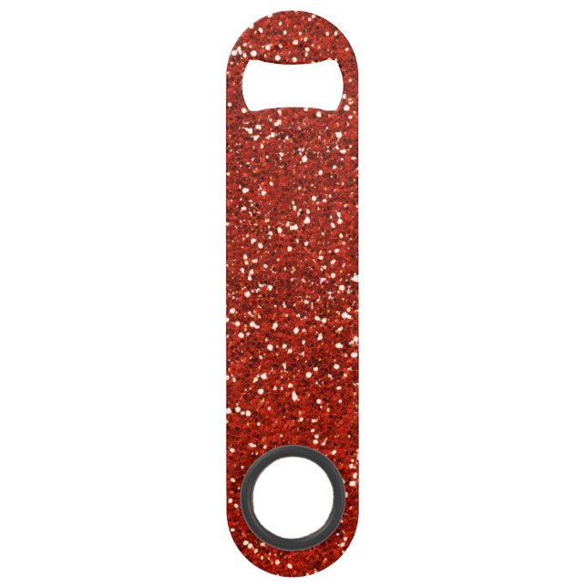 Stilvoller   roter Glitzer Speedflaschenöffner (Vorderseite)