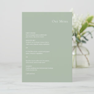 Stilvoller Salbeigrüner Moderner Hochzeit Menükarte