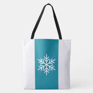Stilvoller Schneeflocke Türkis Blau Weiße Vertikal Tasche