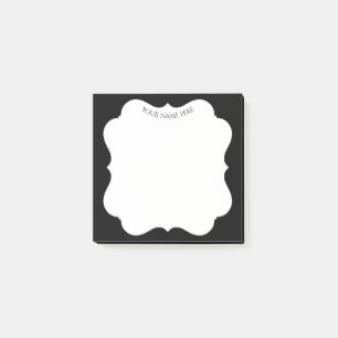 Stilvoller schwarzer Rahmen mit Ihrem Namen Post-it Klebezettel