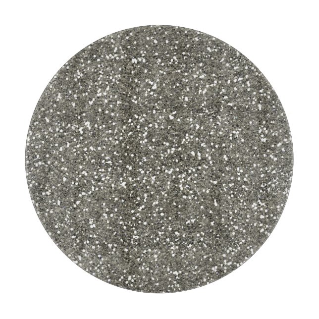 Stilvoller silberner Glitzer Schneidebrett (Vorderseite)