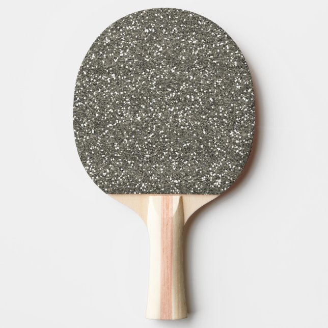 Stilvoller silberner Glitzer Tischtennis Schläger (Vorderseite)