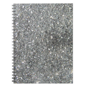 Stilvoller Silver Glitzer Glitz Print Notizblock
