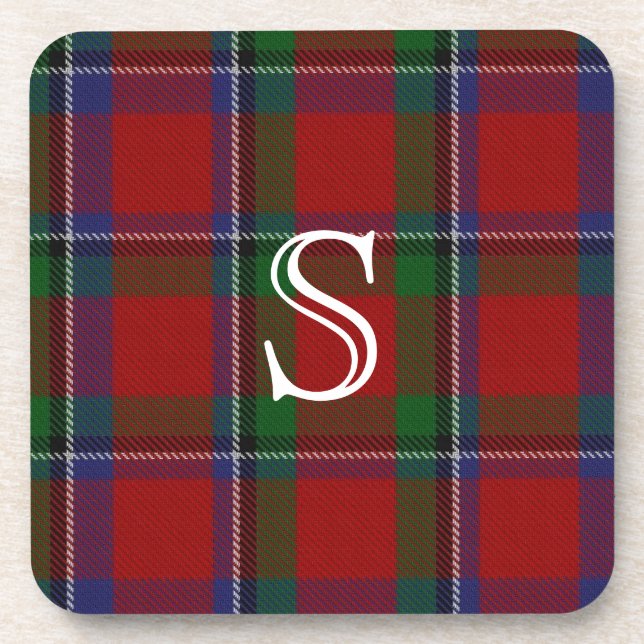 Stilvoller Sinclair Kariert Monogram Untersetzer (Vorderseite)