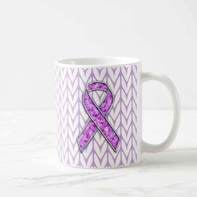 Stilvoller Strick zum Kristallrosa Band-Bewusstsei Kaffeetasse (Rechts)