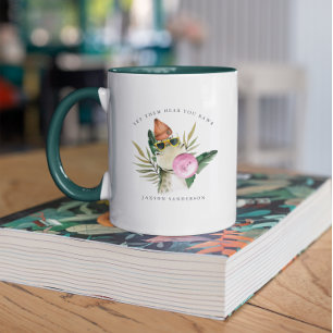 Stilvoller süßer Wasserfarben-Dinosaurier Monogr Tasse