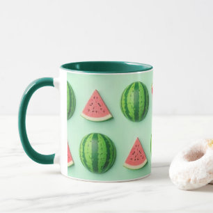 Stilvoller trendiger Wasserfarben-Wassermelone Tasse