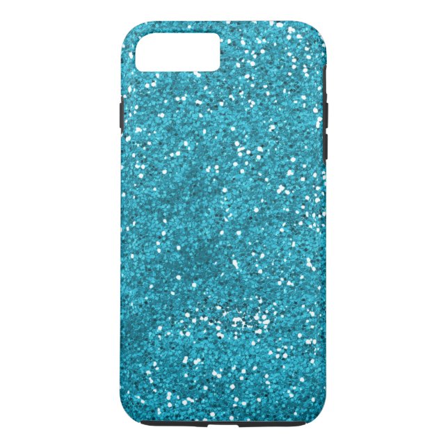 Stilvoller Türkis-Blau-Glitzer Case-Mate iPhone Hülle (Rückseite)
