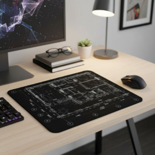 Stilvoller und funktionaler Blueprint Mousepad