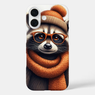 Stilvoller Waschbär iPhone 16 Hülle
