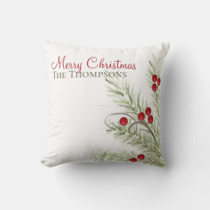 Stilvoller Watercolor Winter Botanischer Individue Kissen